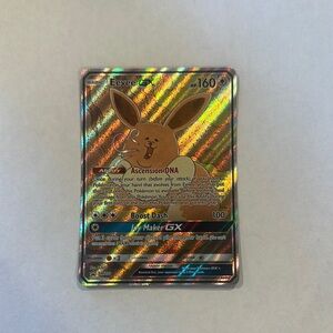 Pokemon Eevee Trading Card - Gold and Brown